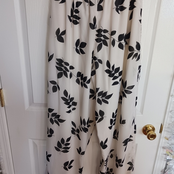 Women's Monroe & Main Sheer White/Black Pants Set Size L lightweight boho cruise - Picture 12 of 12